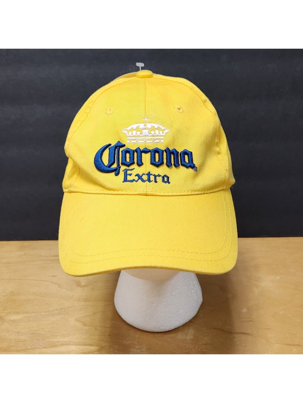 Vintage Corona Extra Beer Hat Yellow Cotton Embroidered Cap Procermex Romar